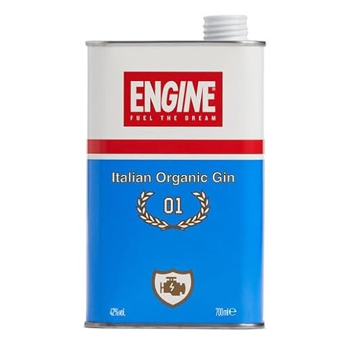 Engine Pure Organic Italian Gin - London Dry Gin, Juniper Hints with Floral Note of Roses and Balsamic Note of Sage and Lemon, Vegan and Gluten Free, Made in Italy, Bottle of 70 cl, 42% ABV