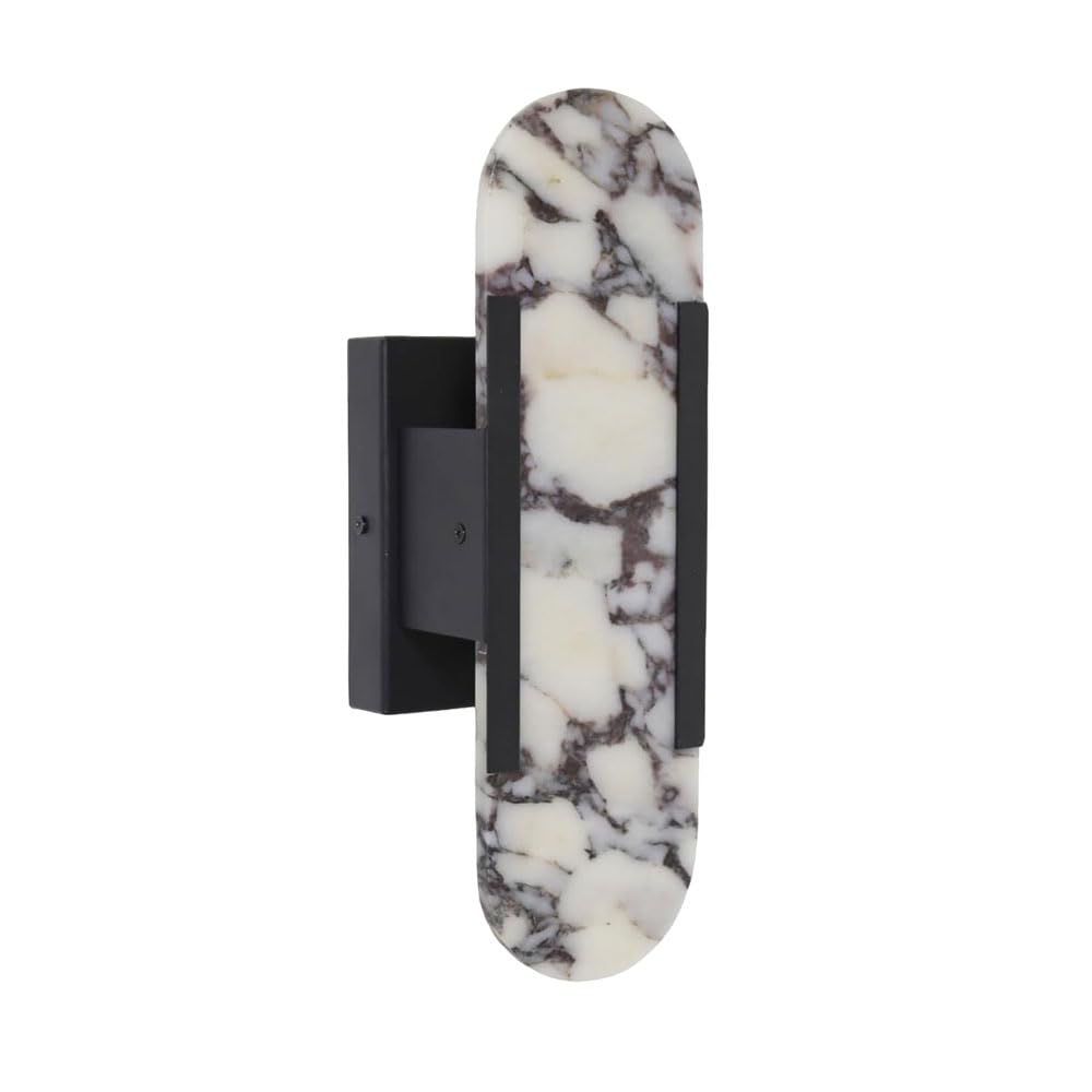 SSBHDM 13.7in Natural Stone Wall Light, Nordic Industrial Style Interior Wall Sconce, G9 Screw Marble Wall Lamp, Bedroom Staircase Entryway Decorative Lighting Fixtures
