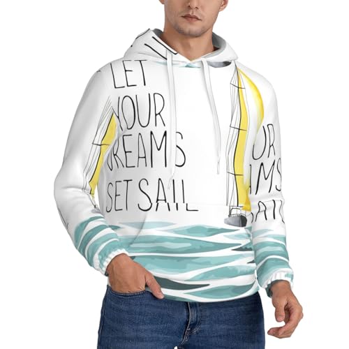 Sweat à capuche polaire homme avec cordon de serrage et motif imprimé