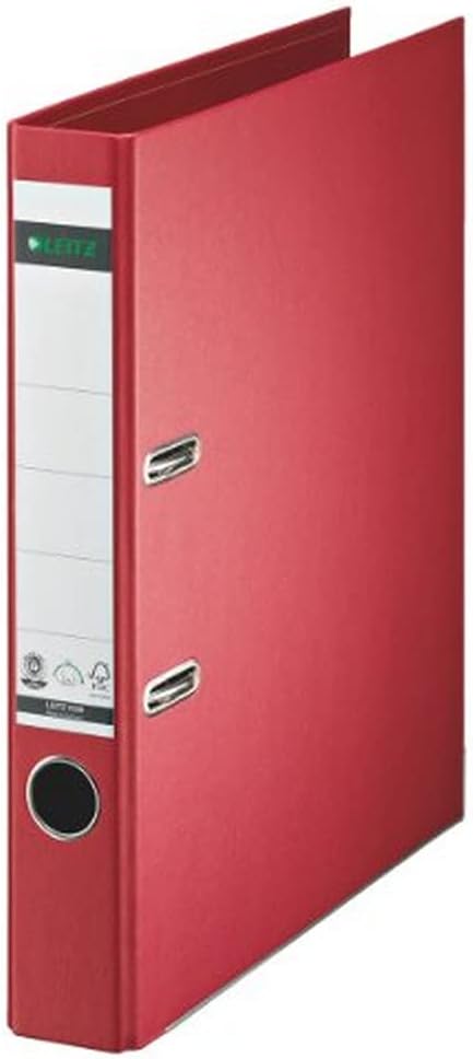 Leitz 10080025 Quality Folder Paper A4 with Slits Narrow Red
