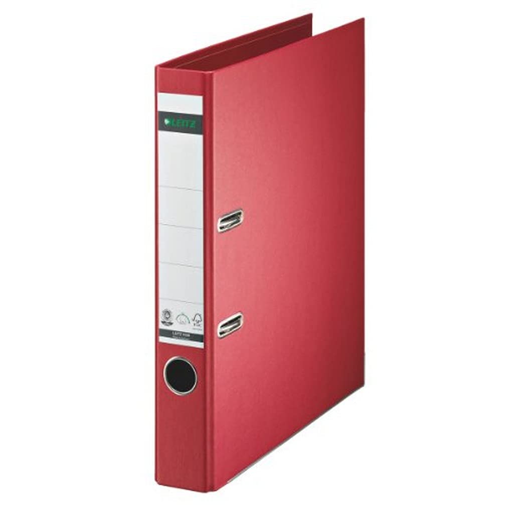 Leitz 10080025 Quality Folder Paper A4 with Slits Narrow Red — image 1