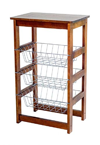 Fruteira Em Madeira Painel Com 3 Cestos Tabaco