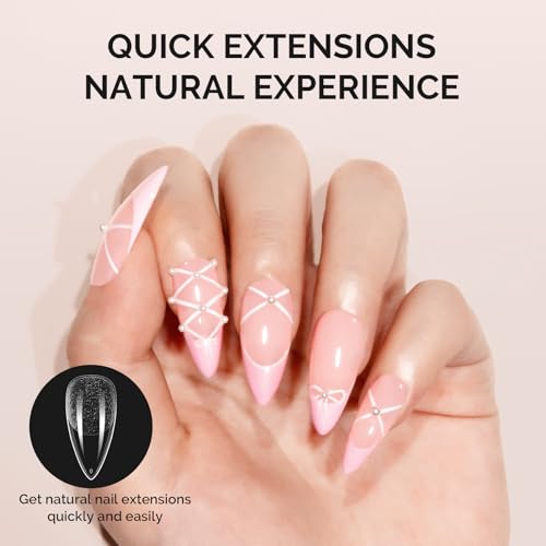 Image of MelodySusie Medium Almond Stiletto X Nail Tips - 300Pcs 15 Sizes Clear Acrylic, Half Matte Full Cover Press on Nails for DIY Extension & Salon Use, Pre-Shaped for Long-Lasting Manicure