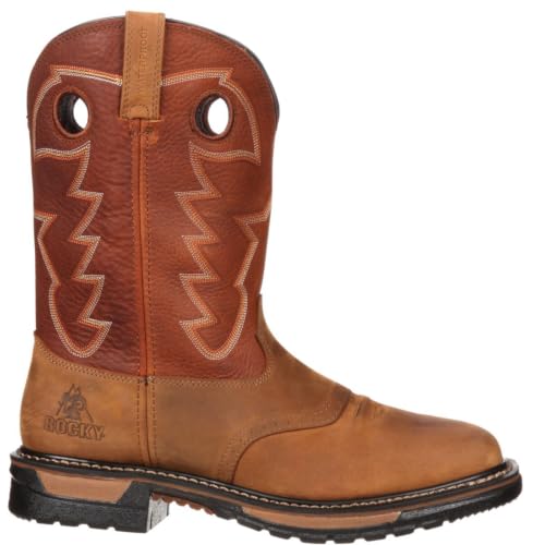 ROCKY Original Ride Waterproof Western Boot, Tan And Ochre, Size 11.5(W)