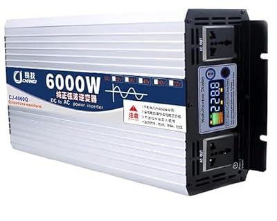 QWEYHNGMO Pure Sine Wave Power Inverter 6000W 12V 24V 48V 60V to 110V 220V Split Charge Relay kit Voltage Converter with Dual AC