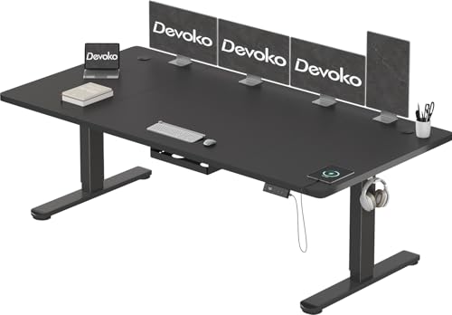 Devoko Elektryczne Biurko Stacjonarne Z Gniazdem Ładowania Typu C, 200 x 80 cm, ...