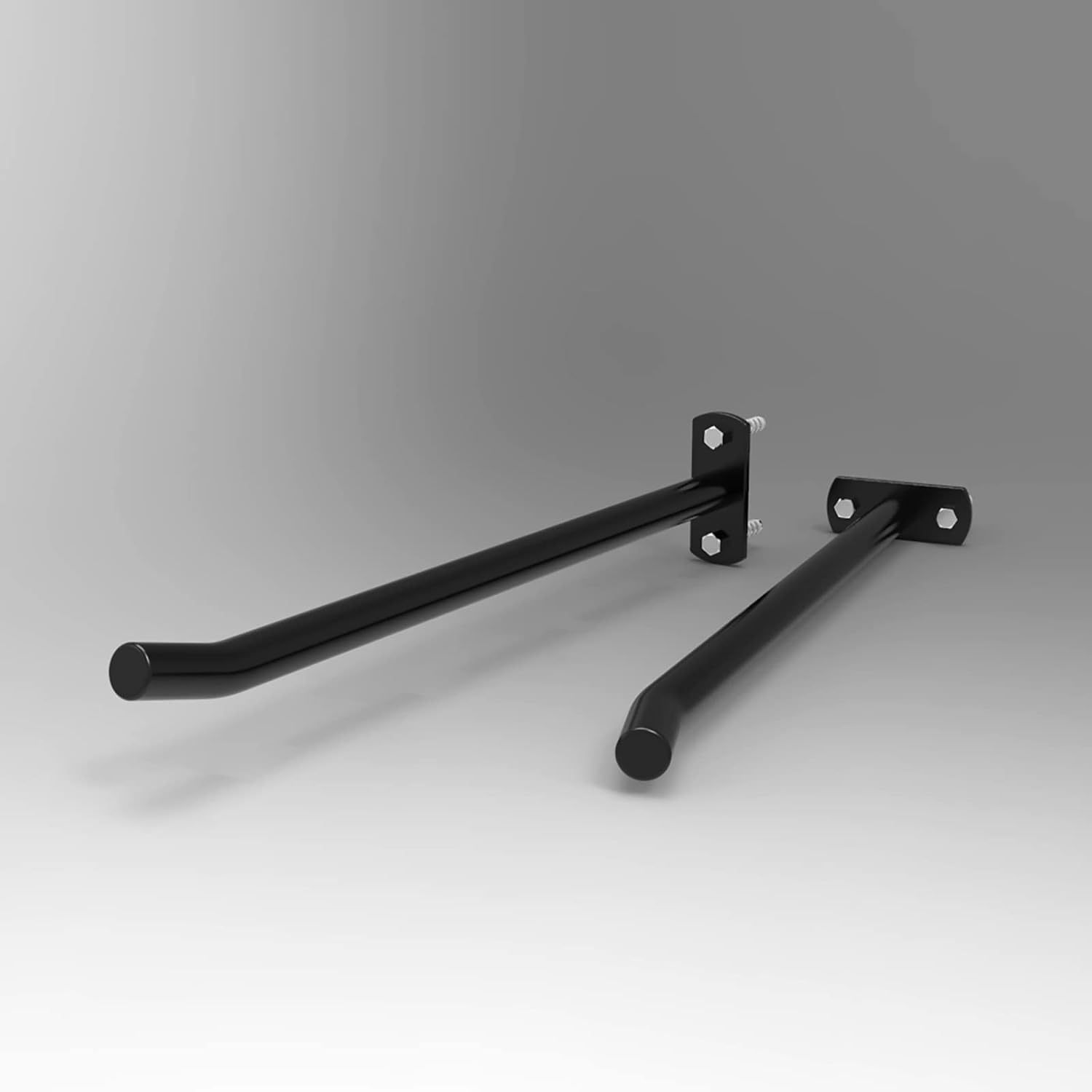 Wall Mounted Yoga Ball Storage Organizer for Muti-size Ball, Balck Metal Adjustable Width Exercise Ball Rack Stand Holder（2 pcs）