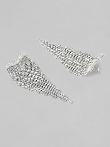 Image of Rubans Demi Fine Stainless Steel Dangler Earrings CZ Gift for Women & Girls