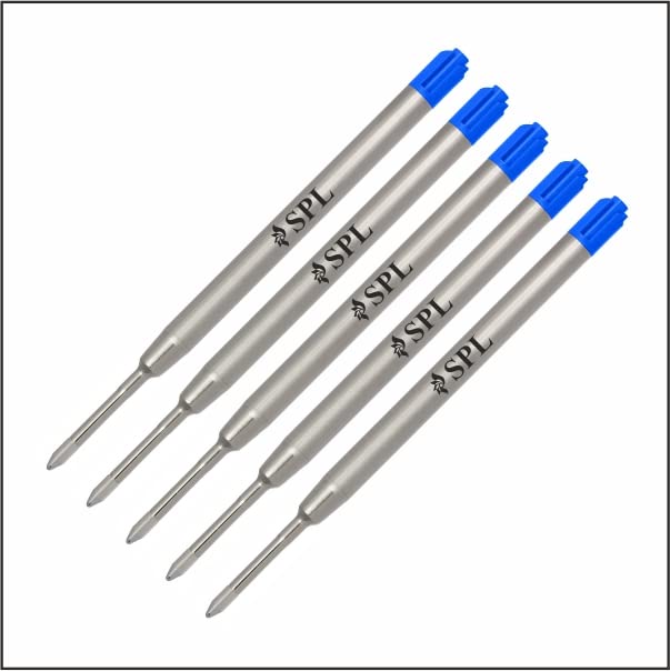5 x Parker Compatible Refills for Ballpoint Medium 0.6mm,Blue