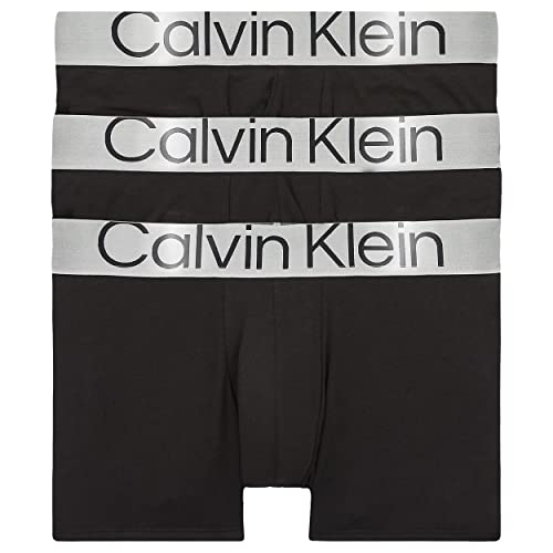 Calvin Klein Herren Boxershorts Trunks aus Baumwolle mit Stretch, Schwarz...