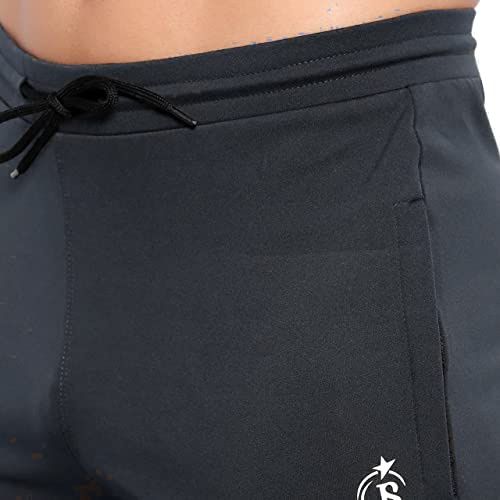 Image of BLUE STAR SHARK Men's Premium Stretchable Cargo Joggers | Regular Fit, Stylish Track Pants with Pockets | Soft Smooth Feel, Logo on Front, Comfortable Everyday Wear
