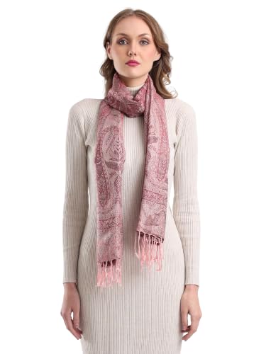 Image of KANI GOLD & JAMAWAR SILK SUPER SOFT FLORAL & PAISLEY PASHMINA STOLE SCARF