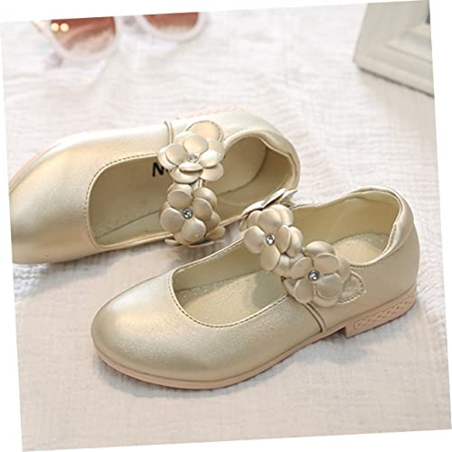 GALPADA 1 Pair Children Shoes Kids Shoes Sole Shoes White Sandals Gold Dresses Kids Sandles Dress for Kids Dresses for Kids Princess Flower Shoes Children's Shoes Bridesmaid Shoes2