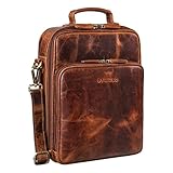 STILORD 'Can' Bolso Hombres Cuero Grande Bolso Bandolera Bolo Mensajero para Tablet 13,3 Pulgadas Bolso de Mano DIN A4 Casual de Auténtica Piel, Color:Kara - Cognac