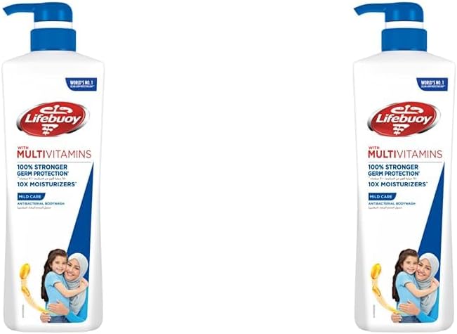 LIFEBUOY Antibacterial Body Wash, Mild Care, 100 percent stronger germ protection and hygiene with 10x Moisturizers, 700ml (Pack of 2)