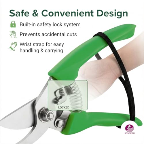 Image of Divayanshi Garden Cutter | Sharp Steel Blade Plant Cutter | Easy Grip Hand Tool | Perfect for Cutting Plants, Flowers & Small Branches