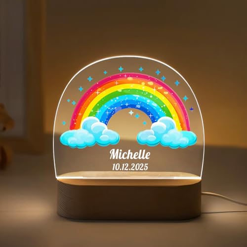 Lámpara de noche personalizada con luces LED y base de madera