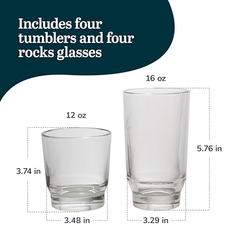 Set Libbey Merida de vasos de cristal transparente con acabado elegante 4