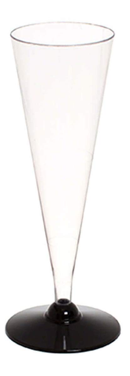 Unidades 120 cflute Copa Champán Prosecco transparentes Base Negra Black vasos vino Wine plástico Flutes Happy Hour aperitivo apericena