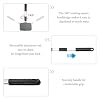 Car Windshield Cleaner Tool, Detachable Car Window Cleaner with Aluminum Extendable Handle & 2 Reusable Cloth Pads, Washable Vehicle Windshield Cleaning Wand for Exterior (Gray)