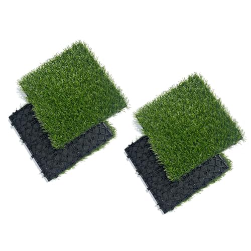 Césped artificial para balcón y zonas de exterior pack de 4 piezas 5