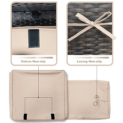 Delnavik Outdoor Cushion Slipcovers 11Pcs Patio Set Cushion Covers Replacement For Outdoor Furniture Set, Outdoor Sofa Seat Cushion Cover And Backrest Pillow Covers, Sand #TOP4