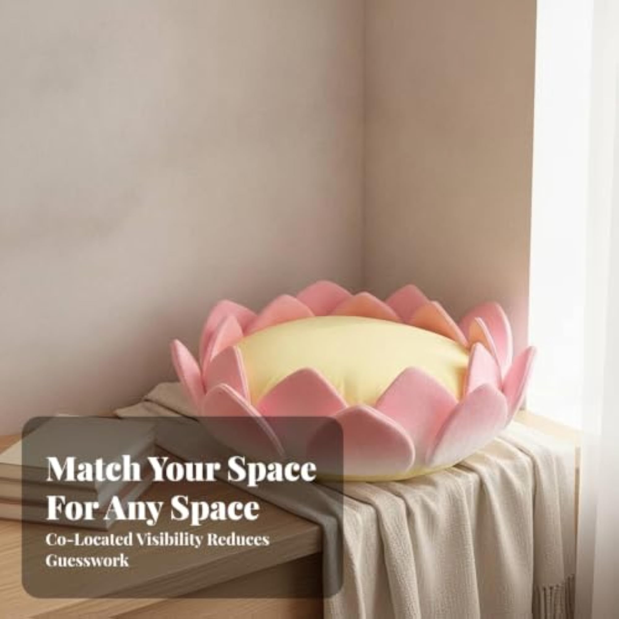 Comfortable Lotus Floor Cushion, Soft Flower Design