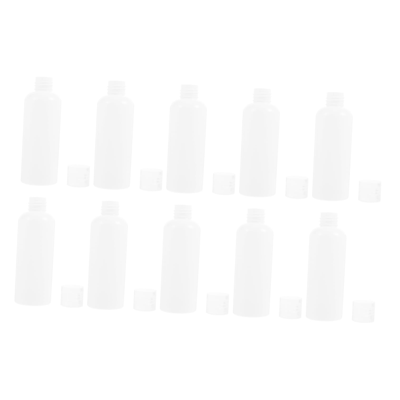 Baluue Lot de 50 Flacons Rechargeables en Pe Blanc 100ml, Distributeurs Étanches pour Lotion et Shampoing, Compacts pour Voyage et Rangement