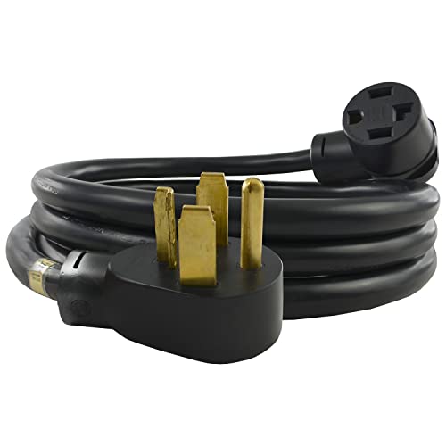 Conntek 30 Amp Extension Cord 4 Prong, 30 Amp NEMA 14-30P to 14-30R Extension Cord for Dryer Power Extension and EV Charging, 125V/250V, 20 Feet
