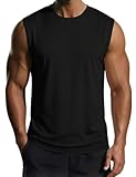 MAGCOMSEN Tanktops Herren Achselshirt Bodybuilding Trainingsshirts Gym Fitness Shirt Sleeveless Top UPF 80+ Schwarz 2XL