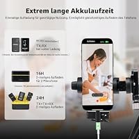 NEEWER CM28 Drahtloses Lavalier Mikrofon, intelligentes Lav Mic mit Geräuschunterdrückung, 48 kHz/16 Bit, 200m Reichweite, 4GB, für iPhone Android Kamera, 1 Empfänger + 2 Sender + Ladecase – Ansicht 6