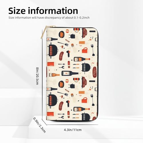 Roasted Sausage Wine Print Wallet Women, Leather Bifold Multi Card Wallet, Long Purse Women's Wallets2