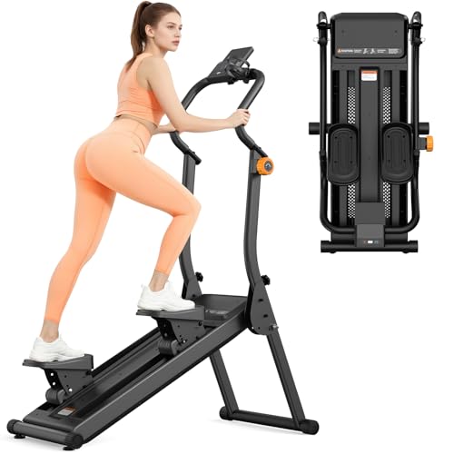 Image of YCCHENG Magnetic Stair Stepper 16-Level Adjustable Resistance Foldable Vertical Stair Climber Smart Monitor 350LBS Capacity Home Gym Stairmaster Machine
