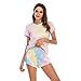 CUYOC Shorts De Manga Corta Tie-Dye Traje De Dos Piezas Servicio Informal...