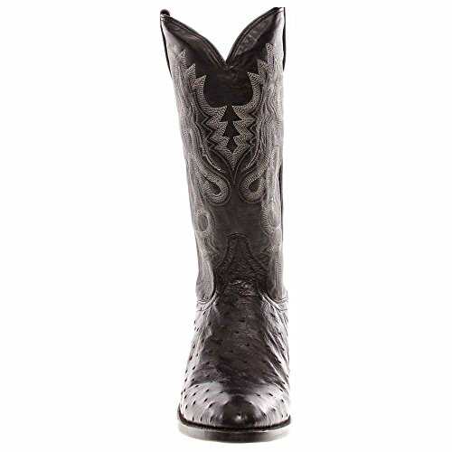 Image of Dan Post Mens Tempe Ostrich Embroidered Pull On Round Toe Dress Boots - Brown