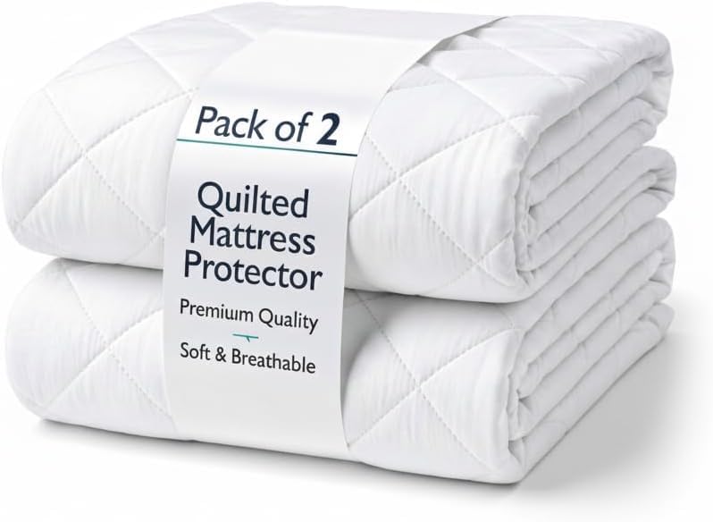 BedLooms Small Double Mattress Protector (2 Pack) - Anti Allergy Breathable Mattress Cover (122x190+40cm) (2, White, S-Double(122x190cm))
