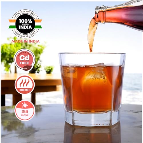 Image of Yera Desire Glass Tumbler | for Juice,Water,Cool Drinks | Mugs for Juice | 220ml, Set of 6, Transparent Clear Glass