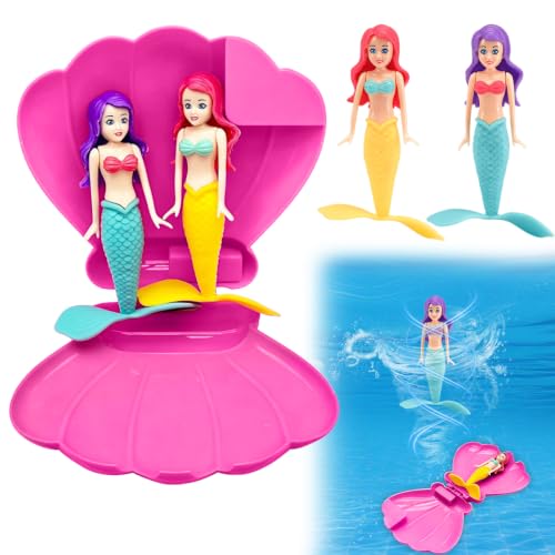Jouets de Plongée Sirène, Jouet de Sirene Piscine Enfant, Coquillage Sirène pour Piscin-e, Jouet d’Eau pour Filles, Jouet de Natation pour Baignoire et...