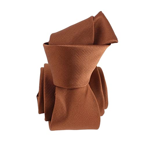 Clj Charles Le Jeune. Cravate. Monochrome, Microfibre. Marron cuivré. Uni.