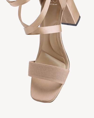 Women’s Lace-Up Block Heel Sandals – 3.15 inch Square Open Toe Wrap Around Heeled Dress Shoes for Party, Date Night, or Summer Outfits3