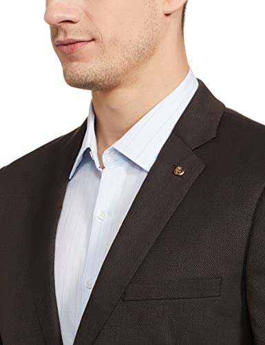 Image of Raymond Wool Blend Men's Full Sleeve Slim FIT Dark Brown Formal Suit
