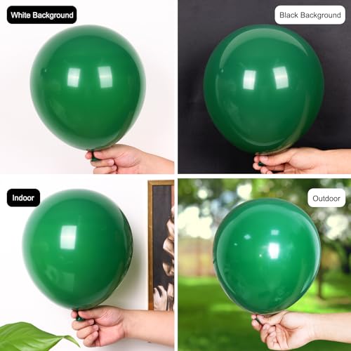Image of RUBFAC 135pcs Dark Green Balloons Different Sizes 18 12 10 5 Inch for Garland Arch, Emerald Green Christmas Balloon for Safari Jungle Party Birthday Baby Shower Masquerade Party Wedding Decorations