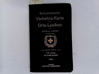 Carte Routière Suisse 1925 Avec Lexique Des Lieux - Arthur Jacot - édition Allemande