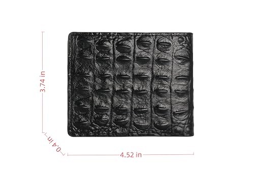 Men's ultra-thin wallet, men's lightweight wallet, compact folding, black, 4.52 x 3.74 x 0.4 inches2