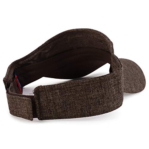 Trendy Apparel Shop Usa American Flag Embroidered Polyester Summer Visor Hat - Brown #TOP2