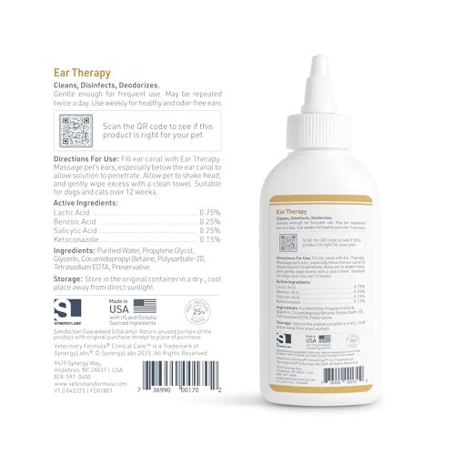 image for Veterinary Formula Clinical Care Ear Therapy, 4 oz. – Cat and Dog Ea