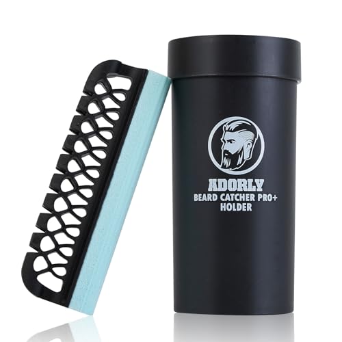 ADORLY® Beard Cleanup Holder Pro Sink Hair Catcher - Flexible Shaving Cleanup Tool with Sponge | Stop Messy Trimmings & Clogs | Ideal Men's Grooming Gift (V2.0)