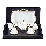  Teeset Baronesse Weiß/Goldrand, Miniatur