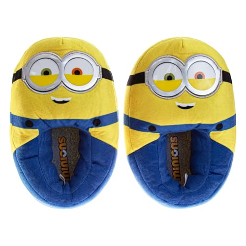 Josmo Despicable Me Minions Slippers for Kids - Indoor Comfy Plush House Sandal Slipper - Bob Minion (size 11-12 little kid)