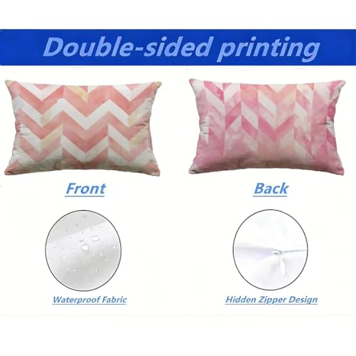Coussin de Jardin Imperméable Rose 40x70 pour Canapé Rattan